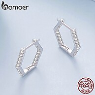 Brincos Hexagonais Bamoer: Elegância em Prata 925 - imagem 2