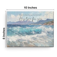 Arte de Parede Cristã com Versículo Bíblico Salmo 93:4 - Amor Divino sobre as Ondas do Mar - Pôster Decorativo em Tela - imagem 3