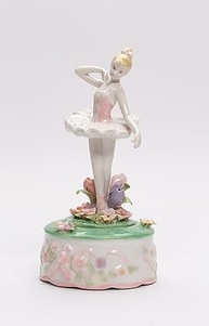 Estatueta Musical Bailarina em Porcelana - Cosmos 96206 | Decoração Elegante com Som - imagem 2