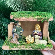 Presépio de Resina Natalino Decorativo 9x12cm - Modelo PR0123 | Decoração Rústica e Elegante para o Natal - imagem 5