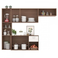 Armário de Cozinha Suspensa com 7 Portas e 1 Gaveta Mila Carvalho Oak/Off White – Design Moderno e Funcionalidade - imagem 5