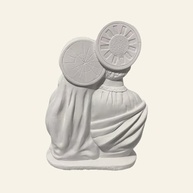 Kit 10 Imagens da Sagrada Família com Auréola 17cm em Gesso Cru - Decoração Religiosa Elegante - imagem 5