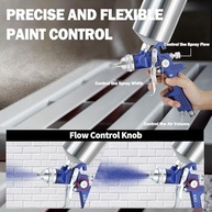Pistola de Pintura HVLP com Regulador - Bicos 1,3/1,7/2,0 mm, 1000 cc - Pulverizador Profissional para Automotivo, Móveis e Cercas - imagem 5