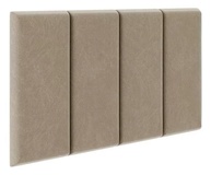 Cabeceira de Cama Box Solteiro 100x45cm Bege Ane - Design Retrô com Tecido Aveludado - imagem 1