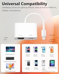 Adaptador Lightning para HDMI Apple MFi: Tela 1080p e Carregamento para iPhone/iPad - imagem 2