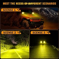Luz de Neblina LED Âmbar Auxbeam 10cm 60W: Iluminação Off-Road Super Brilhante para Seu Veículo - imagem 4