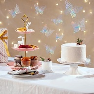 12 Adesivos de Borboleta 3D Prata - Decoração Elegante para Festas e Ambientes - imagem 3