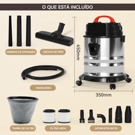 ILID Aspirador 3 em 1 com Sopro 1200W - 18L, Filtro HEPA Lavável, IPX4 à Prova D'água - imagem 4