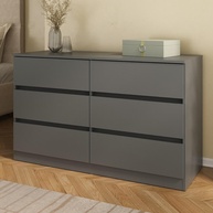 Cômoda com 6 Gavetas 120cm Grafite - Design Moderno e Espaço Inteligente - imagem 1
