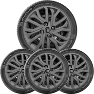 Kit 4 Calotas Aro 14 Fiat Mobi, Argo e Cronos Grafite - Design Esportivo e Logo Exclusivo - imagem 1