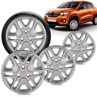 Kit 4 Calotas Aro 14 Kwid 2018-2020 Prata Grid - Design Esportivo e Proteção - imagem 2