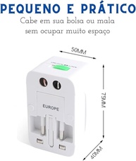 Adaptador de Tomada Universal Viagem Bivolt 3 Pinos - Conecte-se em +150 Países! - imagem 3