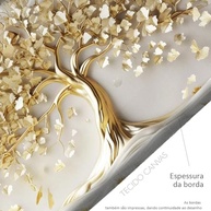 Quadro Decorativo Arvore da Vida Gold 150x75 cm - Estilo Abstrato Dourado para Sala, Quarto e Escritório - imagem 5