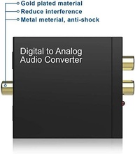 DAC 192KHz Digital to Analog Audio Converter, Aluminum Signal Converter Optical to RCA Converter with Optical Coaxial Cable, Toslink Optical to 3.5mm Adapter for PS4 HD DVD Home Cinema Systems - imagem 5