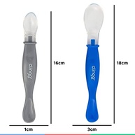 Colher Silicone Ponta Dupla Colors Azul - 2 Unidades | Segura e Divertida para Bebês - imagem 3