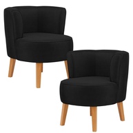 Kit 2 Poltronas Modernas em Veludo Preto - Conforto e Estilo para sua Sala de Jantar - imagem 1
