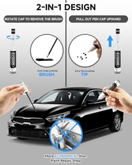 Tinta de Retoque para Carro Kia Aurora Black Pearl - Caneta 2 em 1 para Reparos Fáceis e Profissionais - imagem 3