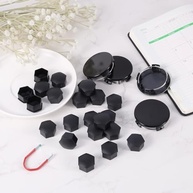 Kit 4 Tampas Centro Roda 5.5cm + 20 Tampas Porca para Tesla Model 3 - Preto Premium - imagem 5