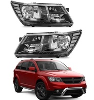 Faróis Esportivos para Dodge Journey 2009-2020: Preto com Refletor Transparente - Upgrade Visual e Segurança - imagem 2