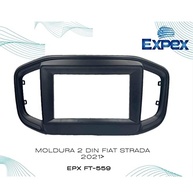 Moldura 2 DIN 7" Preta para Fiat Strada 2021+ Expex EPX FT-559: Instale sua Central Multimídia com Estilo! - imagem 3