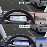 Monitor HUD 9.7" p/ Tesla Model 3 Highland 2024: CarPlay/Android Auto Sem Fio, Alerta Ponto Cego e Mais! - imagem 5