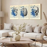 Kit 3 Quadros Decorativos Medicina com Flores - Ideal para Consultórios e Ambientes Profissionais (40x28cm) - imagem 5