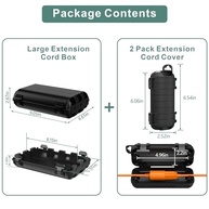Caixa de cabo de extensão externa, pacote com 3 unidades, grande, à prova d'água, protetor de plugue de plugue de conexão de cabo, capa de segurança IP54 resistente à água para filtro de energia, luz - imagem 3