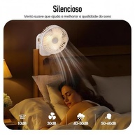 Ventilador de Mesa USB Recarregável 3 em 1 com LED | 5 Velocidades, 360° e Silencioso para Casa e Viagens - imagem 5