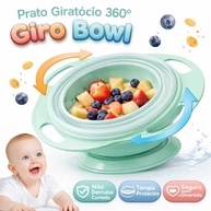 Prato Giratório 360° Giro Bowl com Tampa - Anti-Derrapante para Bebês (Verde Menta) - imagem 2