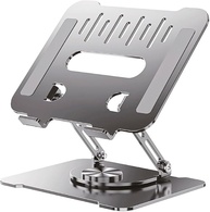 Suporte para Notebook Alumínio Ajustável com Base Giratória 360° - Ergonômico, Estável e Portátil para até 17" - imagem 1