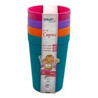 Kit Copo Infantil Grande 380ml com 4 Unidades - Coleção Menina | Sana Babies - imagem 1