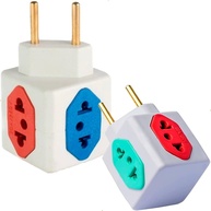 Kit 3 Adaptadores Tomada Benjamin Cubo 3D: Mais Energia e Organização! - imagem 1