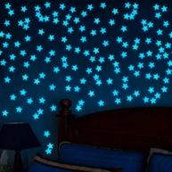 Adesivos de Parede Estrelas Brilhantes no Escuro - Decoração 3D Luminosa para Quarto e Teto (100 Peças Azul) - imagem 1