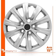 Kit 4 Calotas Fox Space Aro 15 Prata - Design Grid Moderno e Resistente - imagem 4