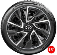 Jogo 4 Calotas Esportivas DS4 Preto/Prata Aro 15 - TOYO para Etios, Yaris e Corolla - imagem 5