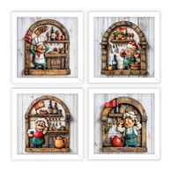 Kit 4 Quadros 18x18 cm Cozinha Mestre Cuca - Decoração Gourmet em Preto - imagem 3