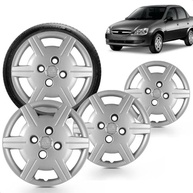 Kit 4 Calotas Corsa Classic Aro 13 Prata Grid - Cubo Baixo (2011-2015) - imagem 2