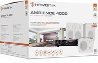 Kit Som Ambiente Hayonik 400W: 4 Caixas Brancas, Amplificador Bluetooth, USB e Mais! - imagem 3
