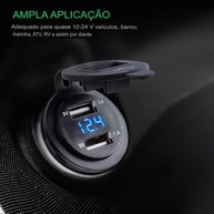Tomada Veicular USB 4.2A com Voltímetro LED: Carregue Tudo com Segurança e Estilo! - imagem 4