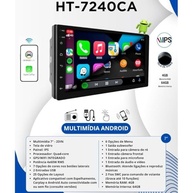 Central Multimídia Android 13 QLED 7" Slim - Quad-Core 4/64GB, CarPlay/Android Auto Sem Fio - imagem 3
