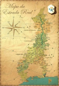 Mapa da Estrada Real em Tela Canvas 50x72 - Arte Histórica para Decoração Elegante - imagem 1