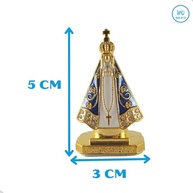 Miniatura Imagem Nossa Senhora Aparecida em Metal Dourado com Strass - 5cm - Painel de Carro - imagem 4