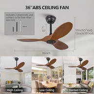 Ventilador de Teto Moderno 91cm KBZZ com Controle Remoto | 6 Velocidades, Motor CC Reversível e Design Elegante - imagem 3
