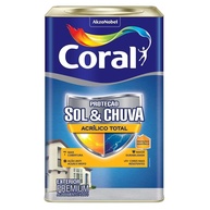 Kit Revestimento Acrílico Coral Sol E Chuva 18L Com Trincha Média 696 - imagem 1