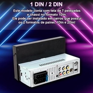Central Multimídia H-Tech HT-2700 7" MP5: Espelhamento Android/iPhone, USB, Bluetooth e Câmera de Ré - imagem 4