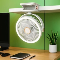 Mini Ventilador Portátil LED com Rotação 720° | 5 Velocidades | Recarregável USB Tipo-C | Silencioso e Iluminado - imagem 4