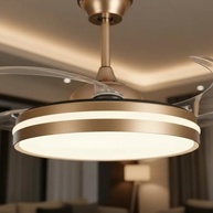Ventilador de Teto Retrátil Infinity Dourado Disoma 78W – LED Multicolor Dimerizável 3000K/4000K/6500K – Controle Remoto – Ultra Silencioso – INMETRO + ANATEL - imagem 3