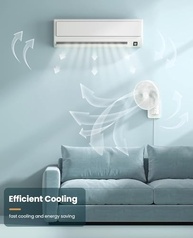 Ventilador de Parede 8" LEMOISTAR com Controle Remoto, Oscilação 90°, 4 Velocidades, Temporizador e Inclinação Ajustável - Ideal para Casa e Escritório - imagem 4