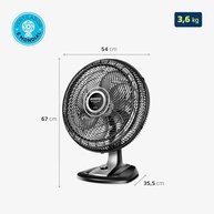 Ventilador Mondial 50cm Super Turbo 8 Pás - 150W, Design Moderno Preto/Prata - imagem 3