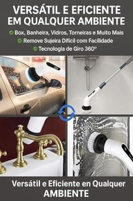 Esfregão Elétrico Giratório 9 em 1 com Escovas Multiuso - Limpeza Profunda Sem Fio para Pisos, Banheiro e Carro - imagem 5
